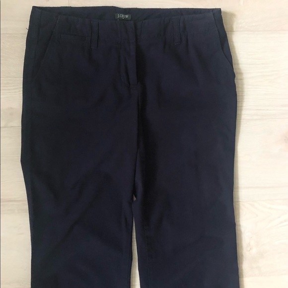 J. Crew Navy City Fit Cotton Wide Leg Flare Chino Pants - Picture 2 of 16
